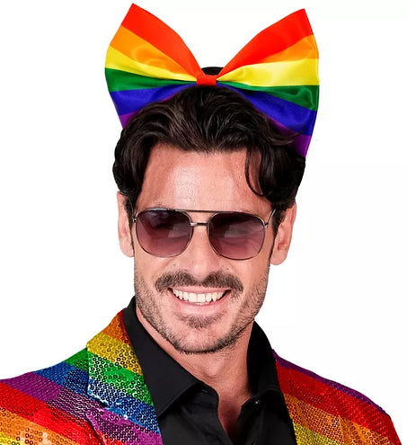 E-Carnavalskleding.nl Hoofdband strik regenboog Anouk