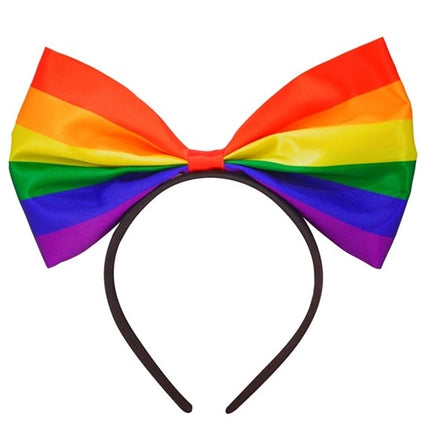 E-Carnavalskleding.nl Hoofdband strik regenboog Anouk