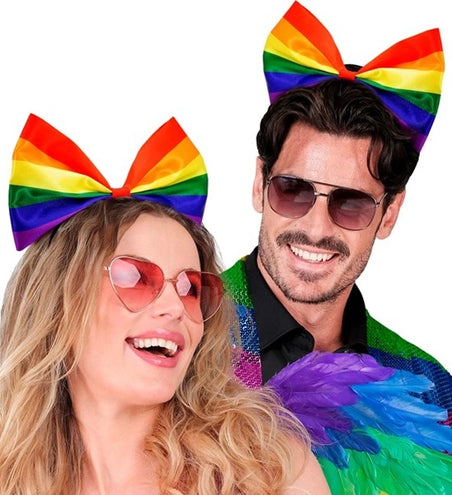 E-Carnavalskleding.nl Hoofdband strik regenboog Anouk