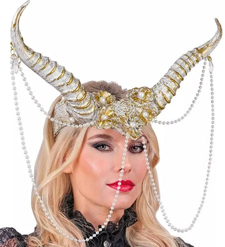 E-Carnavalskleding.nl Hoofdbedekking hoorns wit Guus