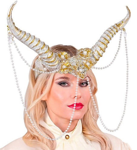 E-Carnavalskleding.nl Hoofdbedekking hoorns wit Guus