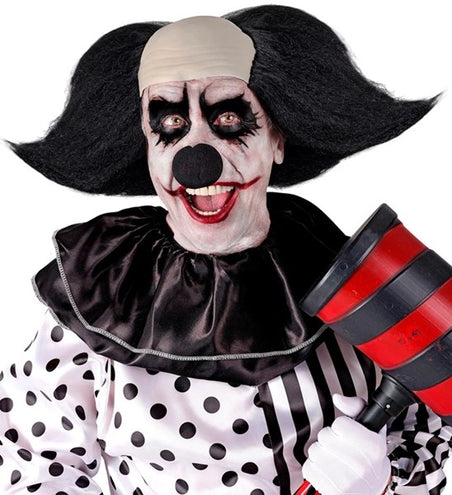 E-Carnavalskleding.nl Hoofdbedekking sinister clown met zwart haar Lynn
