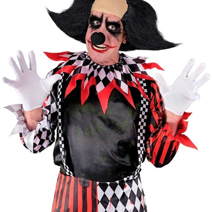 E-Carnavalskleding.nl Hoofdbedekking sinister clown met zwart haar Lynn