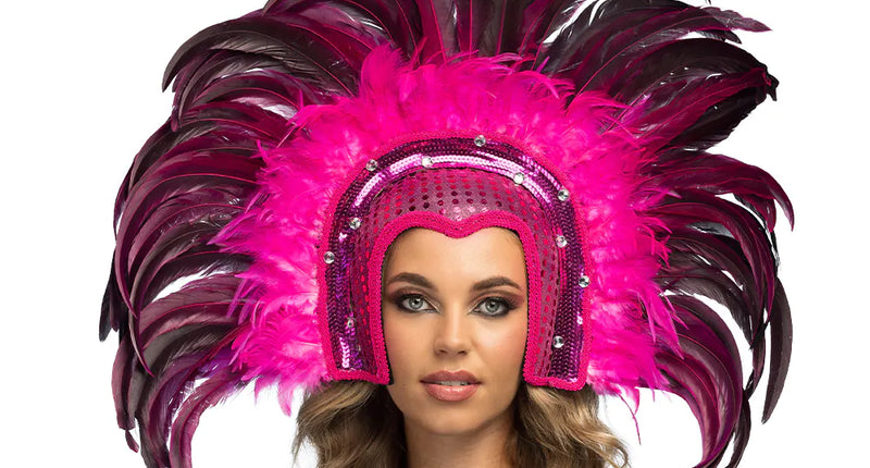 E-Carnavalskleding.nl Hoofdtooi Samba roze