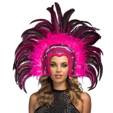 E-Carnavalskleding.nl Hoofdtooi Samba roze