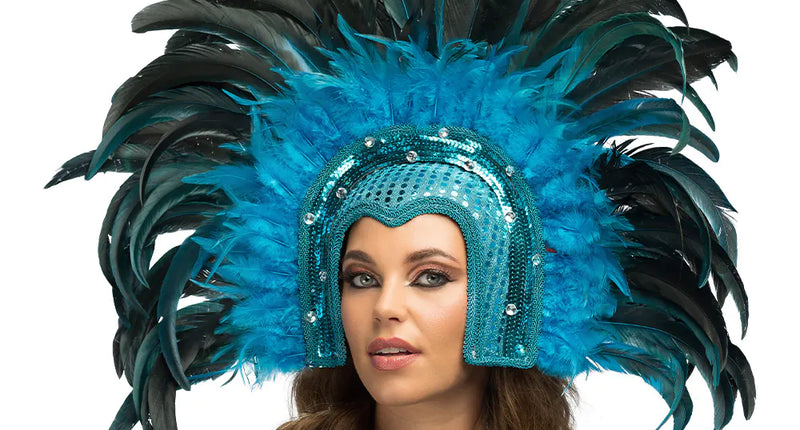 E-Carnavalskleding.nl Hoofdtooi Samba turquoise