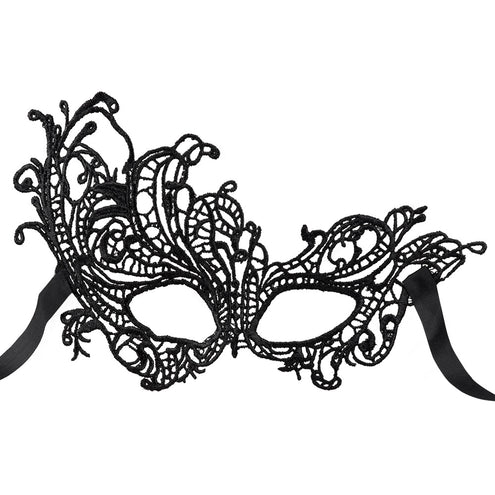 E-Carnavalskleding.nl Kanten masker Masquerade zwart