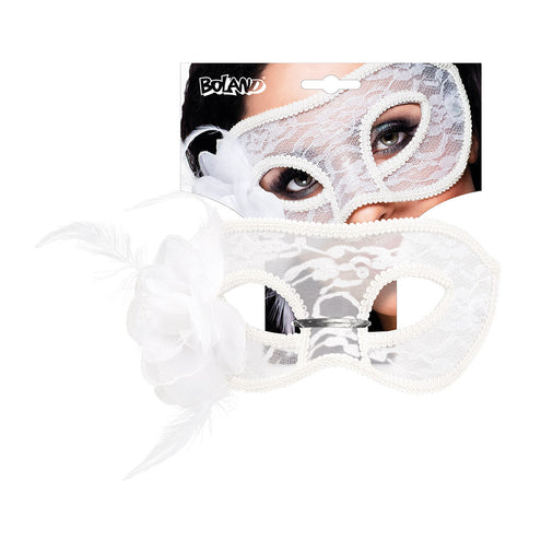 E-Carnavalskleding.nl Kanten masker Mystique wit