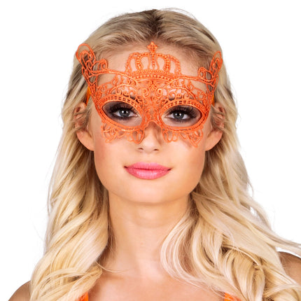 E-Carnavalskleding.nl Kanten masker Oranje