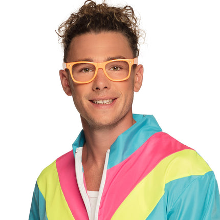E-Carnavalskleding.nl Karakterbril neon oranje festival