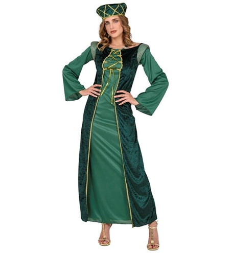 E-Carnavalskleding.nl Kasteel jurk dame Eleonora groen