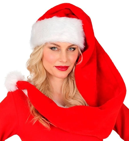 E-Carnavalskleding.nl Kerstman muts pluche extra lang 125cm Zoë
