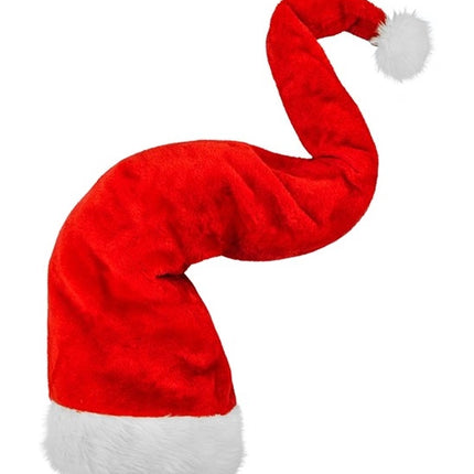 E-Carnavalskleding.nl Kerstman muts pluche extra lang 125cm Zoë