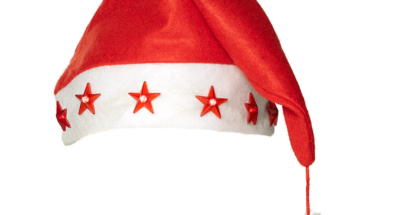 E-Carnavalskleding.nl Kerstmuts Sterren met licht