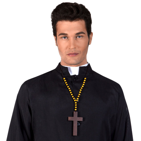 E-Carnavalskleding.nl Ketting Priesterkruis hout