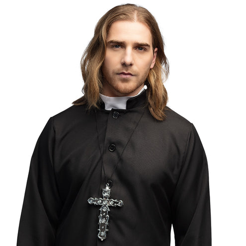 E-Carnavalskleding.nl Ketting Priesterkruis rozen