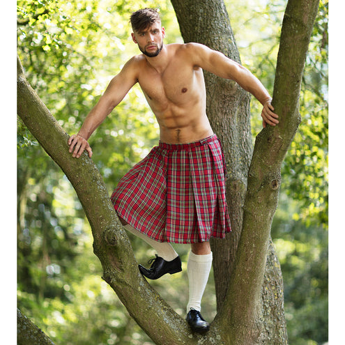 E-Carnavalskleding.nl Kilt Mr Tartan rood