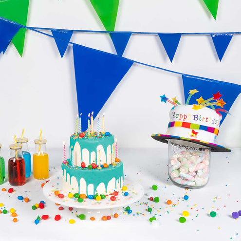 E-Carnavalskleding.nl Kinderhoed Rainbow cake 'Happy Birthday'