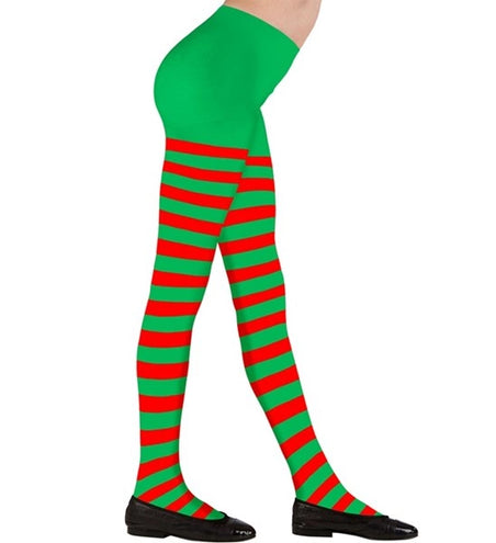 E-Carnavalskleding.nl Kinderpanty gestreept groen/rood Elf