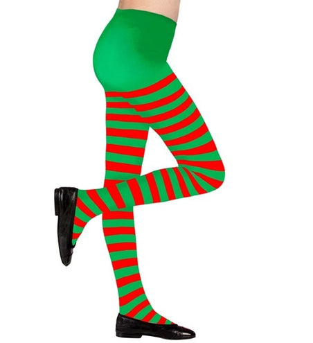E-Carnavalskleding.nl Kinderpanty gestreept groen/rood Elf