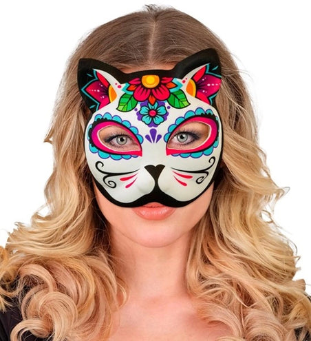 E-Carnavalskleding.nl Kinloos masker dag van de doden kat Mees