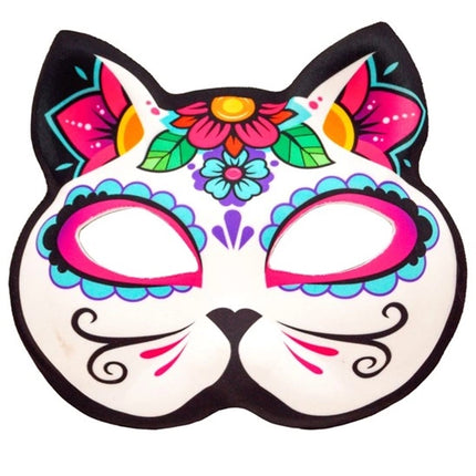 E-Carnavalskleding.nl Kinloos masker dag van de doden kat Mees