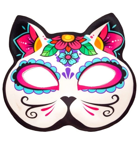 E-Carnavalskleding.nl Kinloos masker dag van de doden kat Mees