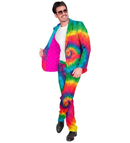 E-Carnavalskleding.nl Kostuum neon tie dye suit