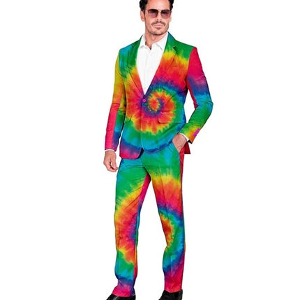 E-Carnavalskleding.nl Kostuum neon tie dye suit