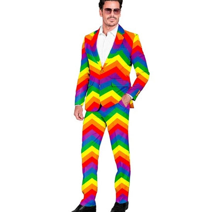 E-Carnavalskleding.nl Kostuum regenboog suit