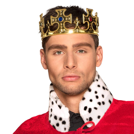 E-Carnavalskleding.nl Kroon Koning verstelbaar goud