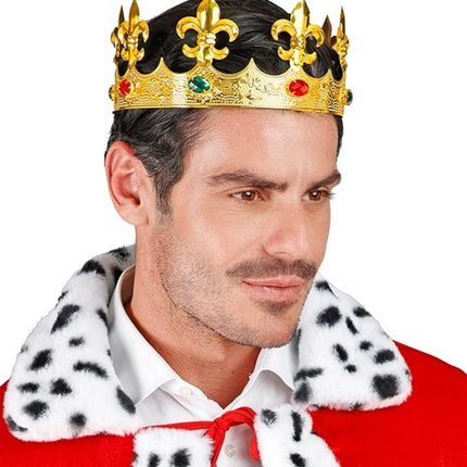 E-Carnavalskleding.nl Kroon metaal goud met edelstenen haarband Mats