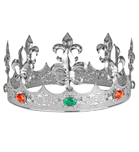 E-Carnavalskleding.nl Kroon metaal zilver met edelstenen haarband Yara