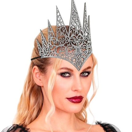 E-Carnavalskleding.nl Kroon zilver haarband Bram