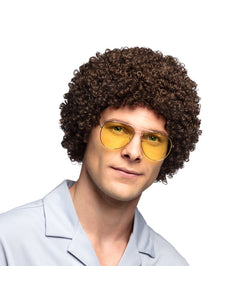 E-Carnavalskleding.nl Krullen pruik Ricardo donkerbruin