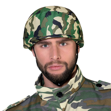 E-Carnavalskleding.nl Leger helm Militair camouflage