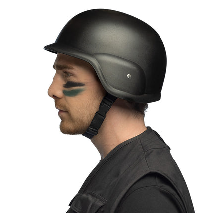 E-Carnavalskleding.nl Leger helm soldaat Tactics zwart
