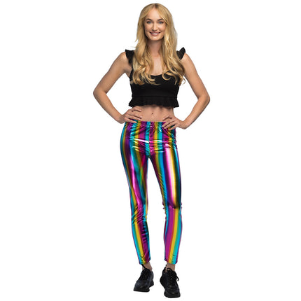 E-Carnavalskleding.nl Legging Metallic regenboog