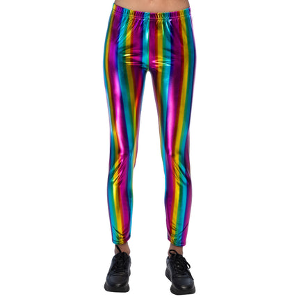 E-Carnavalskleding.nl Legging Metallic regenboog