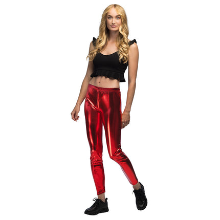 E-Carnavalskleding.nl Legging Metallic rood