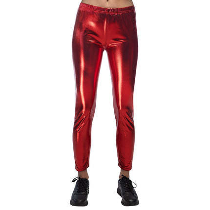 E-Carnavalskleding.nl Legging Metallic rood