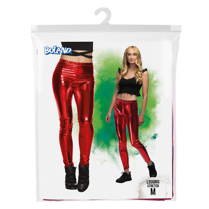 E-Carnavalskleding.nl Legging Metallic rood