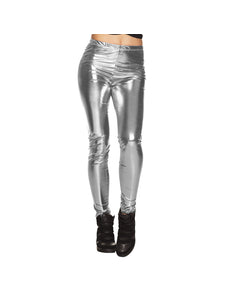 E-Carnavalskleding.nl Legging Metallic zilver Aimee
