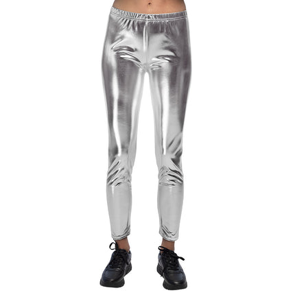 E-Carnavalskleding.nl Legging Metallic zilver Aimee