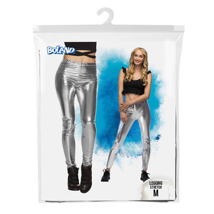 E-Carnavalskleding.nl Legging Metallic zilver Aimee