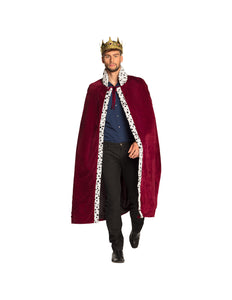 E-Carnavalskleding.nl Mantel koning bordeaux