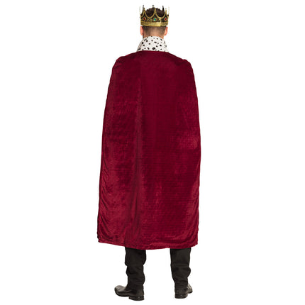E-Carnavalskleding.nl Mantel koning bordeaux