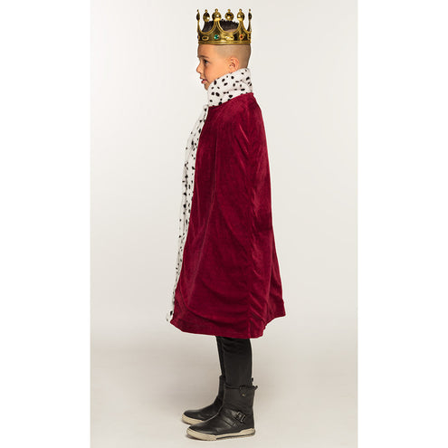 E-Carnavalskleding.nl Mantel koning kind bordeaux