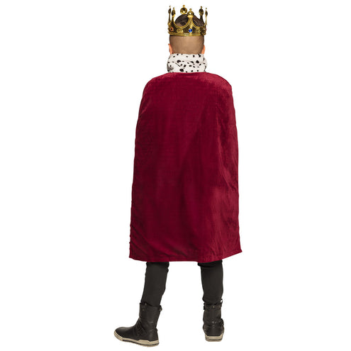 E-Carnavalskleding.nl Mantel koning kind bordeaux