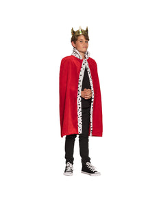 E-Carnavalskleding.nl Mantel koning kind rood